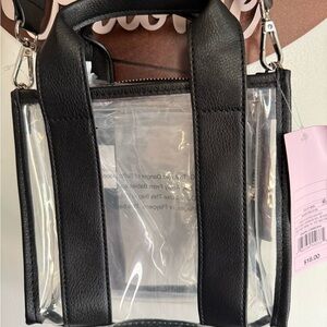 Wild Fable Clear Tote with faux leather stadium bag